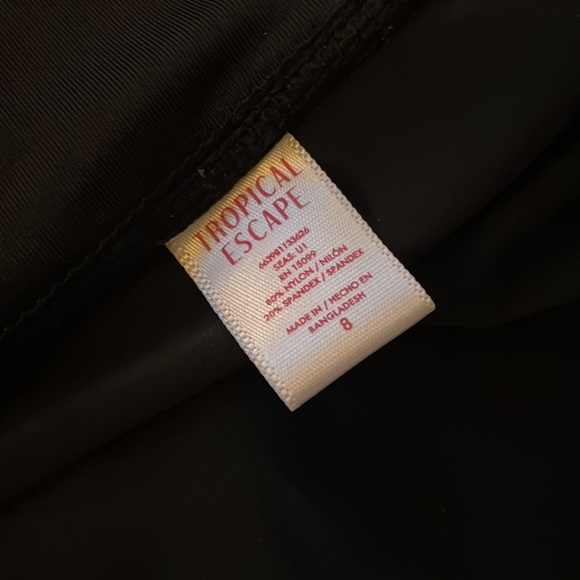 ☀️Tropical Escape Swim Mini Skirt Black Bottoms☀️~8 - Picture 12 of 14